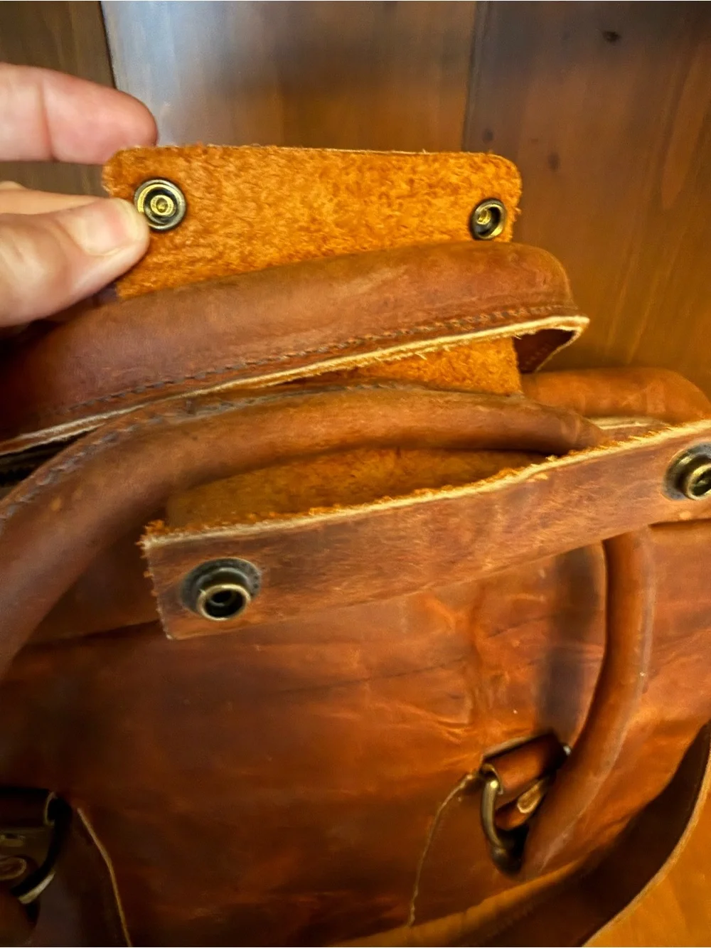 Jack Foster SLIM BRIEFCASE IN RED WING COPPER ROUGH AND TOUGH 3 extra folders